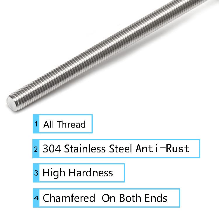 8/32 Inch Threaded Rods with Diamond Tops and Hex Nuts,9Pcs M4 12 inch 304 Stainless Steel Fully Threaded Rod,9 Pcs Diamond Tops(Classic),9 Pcs Hex Nuts