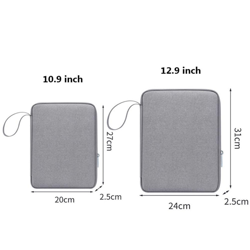 Nylon Tablet Sleeve Case, Soft Zipper Protective Pouch with Accessory Storage for 10.9/12.9 Inch(10.9 inch) 10.9 inch