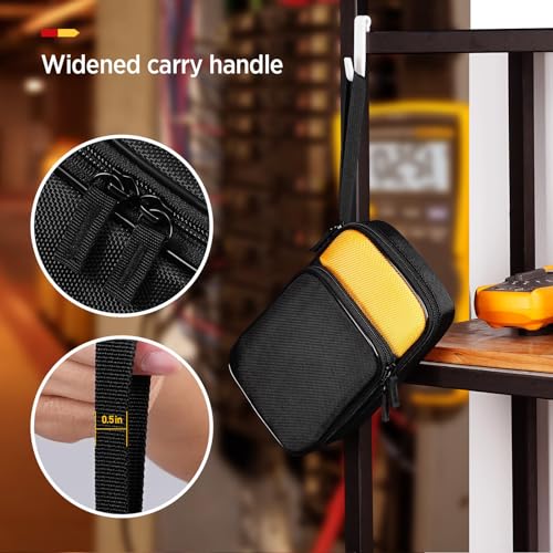 KingSung Zippered Soft Tool Carrying Case for Fluke 117/116/115/114/113 Digital Multimeter 62 Max and Many More, with Smooth Zipper and Thick Wrist Strap, Built-in Shock-Proof Cotton, Double-Layer