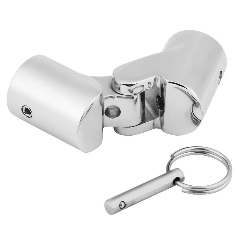 Acouto Boat Rail Stainless Steel Boat Railing Connector Fittings Folding Swivel Coupling Tube Pipe Connector Tube Hinge Tops for Boat Marine Yacht(25mm)