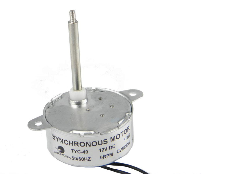 CHANCS TYC40 DC Synchronous Electric Motor 12V 5RPM Shaft 4.6cm Small Gear Motor (2PCS) 2PCS