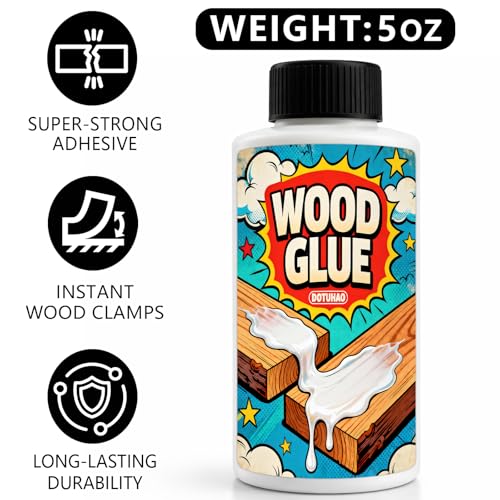 Wood Glue, 5.3 oz Glue for Woodworking, Strong Glues for Furniture, Paper, Carpentry, DIY, Crafts Projects, Easy to Use (150g) 150g