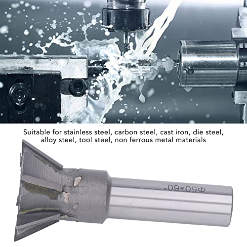 Dovetail Cutter, 60 Degree Quenching Cemented Carbide Universal Handle High Temperature Resistance End Mill Smooth Chip Evacuation Efficient Flexible Dovetail Cutter Milling for Non Ferrous Metals