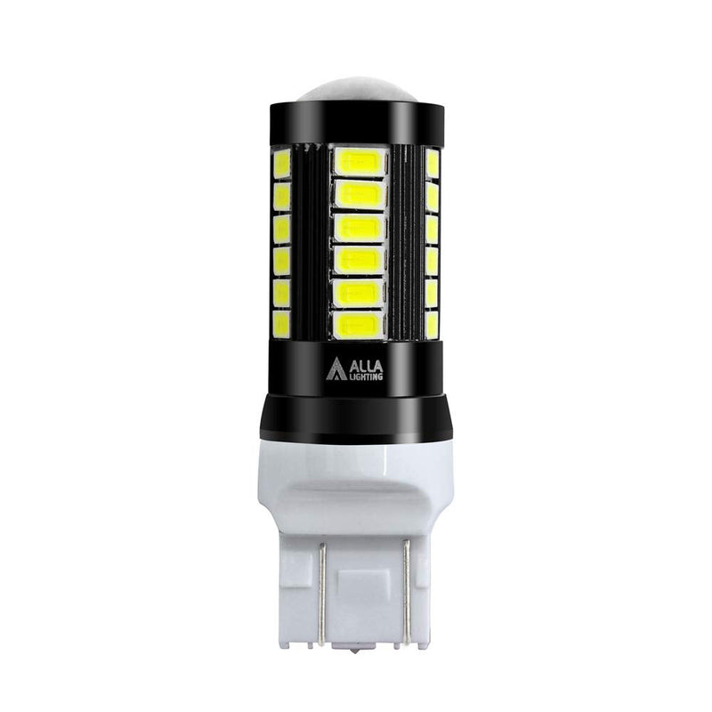Alla Lighting 2800lm T20 7440 7443 LED Bulbs, White Reverse/Signal/Brake Tail/DRL Lights 7444 7443LL 7441 W21W 6000K Xenon Xtreme Super Bright 12V 5730 33-SMD Upgrade 6000K Xenon White