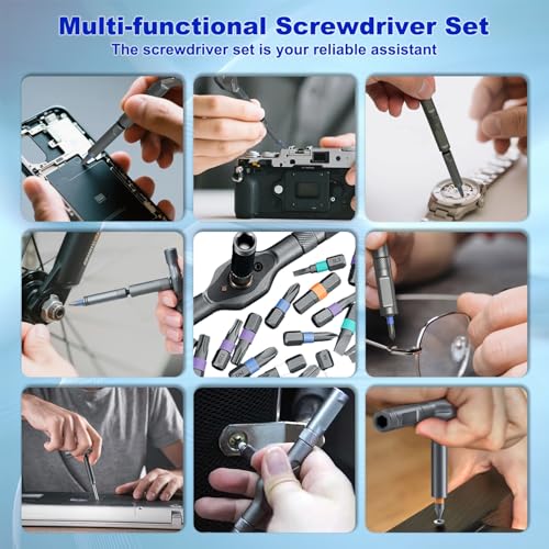 42 in 1 Magnetic Screwdriver Set, magnetic ratchet screwdriver set, Detachable ratcheting t handle, Portable Storage box, multitool set, Kit for Furniture, Electronics, Computer, Bike Repairs