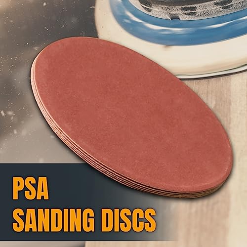 POWERTEC 110260 6 Inch PSA Sanding Discs, 100 Grit, Aluminum Oxide Adhesive Sandpaper for 4x36 Belt Sander, 10PK (Pack of 3) 10 PK (Pack of 3)