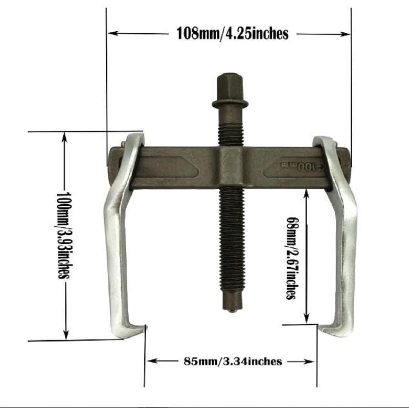 2 Jaw Puller, 2 Claw Gears Puller for Removal of Pulley Flywheel Bearing,Small Gear Puller (4inches) 4inches