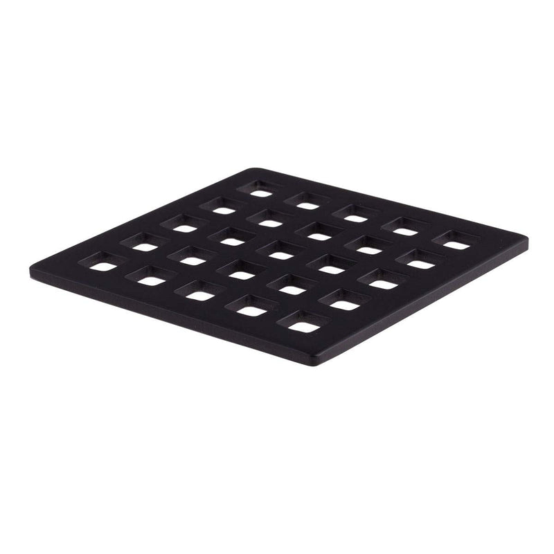 Uni-Green 3-3/4 inch Square Shower Drain Grate - 3.75" Matte Black Shower Floor Drain Cover Replacement - SUS304 Stainless Steel Hair Catcher/Drain Strainer for Bathrooms, Showers