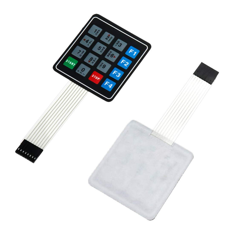 16-Key Matrix Membrane Switch, 4 x 4 Universal Array Keypad with 8 Pin 2.54mm Pitch Female Connector, Pack of 2 Pcs