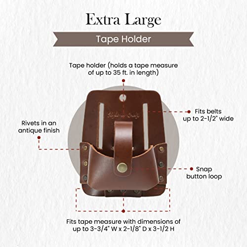 Style n Craft Extra Large Tape Holder, Full-Grain Leather Tool Pouch