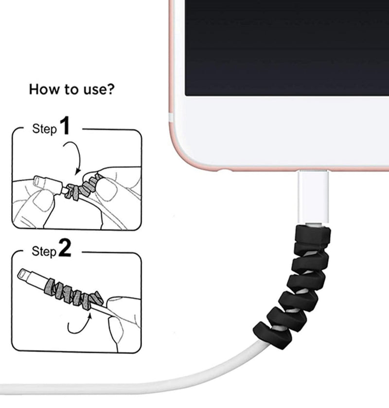 2 Pcs Charging Cable Protector TP Spiral Charger Cable Savers for Cords Micro USB Protector, Mouse Saver, Suit for Cell Phones, Computers(Pink)