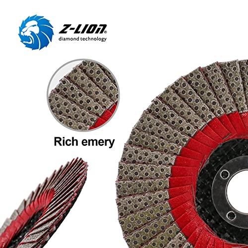 Z-LION 2 Pcs 4" Flap Sanding Disc Diamond Electroplated Grit 60 Sanding Sandpaper Wheel