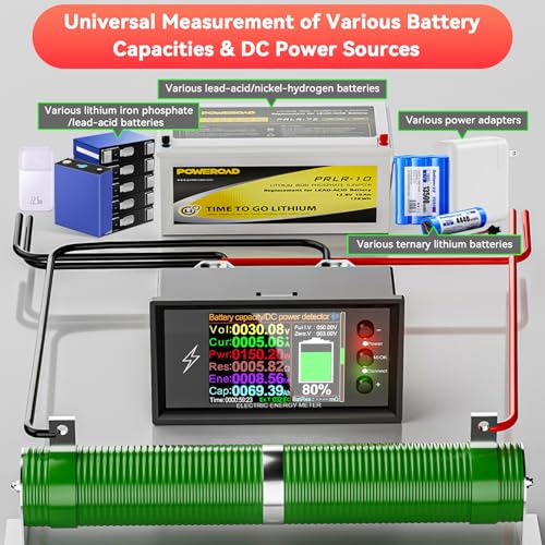 0-420V 500A DC Ammeter Voltmer, Bidirectional Ammeter LCD Display Digital Multimeter Tester, Unlimited Distance WiFi Remote Control Detection Multi-Function Bidirectional Current Detection Meter