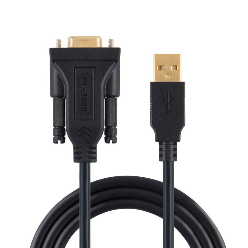 CableCreation USB to RS232 Serial Adapter with PL2303 Chipset, 10 FT USB to DB9 Pin Female Converter Cable for Cashier Register, Modem, Scanner, Digital Cameras,CNC etc, Black 10FT / 3M