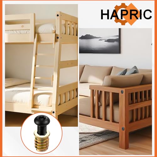 Hapric 120 Pcs 1/4-20 Threaded Inserts for Wood Kit, Wood Furniture Screw 1/4-20 x 3/4"-120pcs