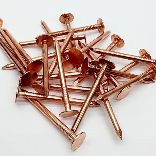 1.75” Copper Roofing Nails Premium Quality for Roofing, Flashing Qty (Approx 138 nails) - 1 lb