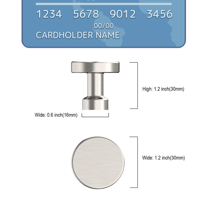 9BUILD 10 Pack 1.2 Inch Brushed Nickel Cabinet Knobs - Round Drawer Knobs for Kitchen & Dresser Drawers