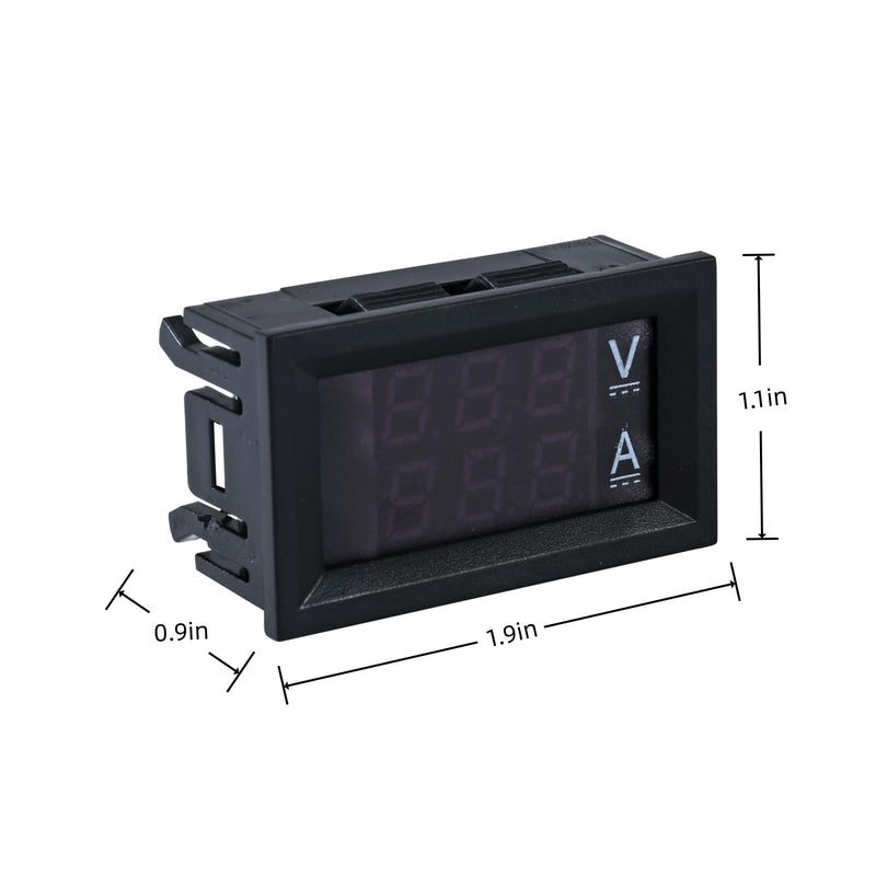 10 Pack 0.28 Inch Digital Voltmeter Ammeter DC 100V 10A Red and Blue Dual LED Display Panel with Connect Wires 2 in 1 Volt Amp Voltage Current Meter Tester for EV Cars Boats and Electronic Circuits