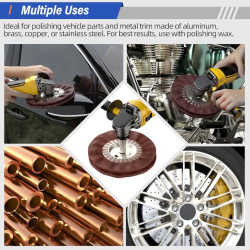 8" Non-Woven Airway Satin Buffing Wheel, 2 PCS Hard Polishing Wheel for Angle Grinder, Ideal for Sanding & Polishing Aluminum, Stainless Steel (5/8" Arbor Hole) 2 Pcs Non-Woven Wheel Wheels