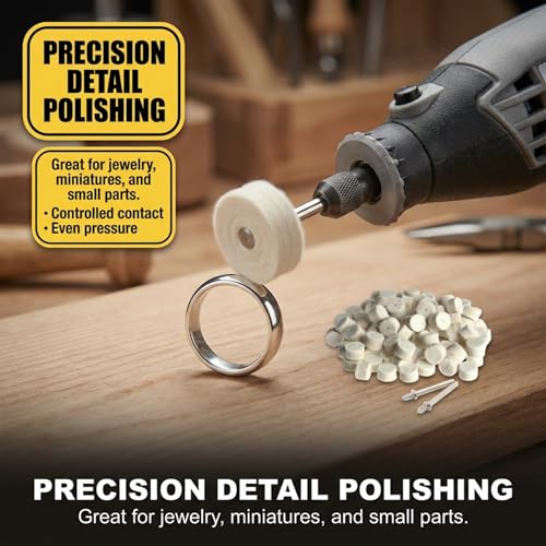  [AUSTRALIA] - Drilax 100 Pc 1/2 Inch Polishing Buffing Wheel Kit, Thick Felt Pads with Mandrels, Rotary Tool Accessories Compatible with Dremel for Jewelry Metal Cleaning Deburring Finishing (Pack of 2) 1/2 Inch (200 Pack)
