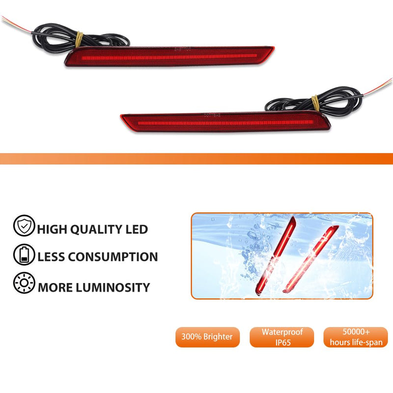 ADIIL 2PCS Red Lens Red LED Rear Fog Light Bumper Reflectors Brake Tail Lamps For 2020 2021 2022 To yota GR Supra