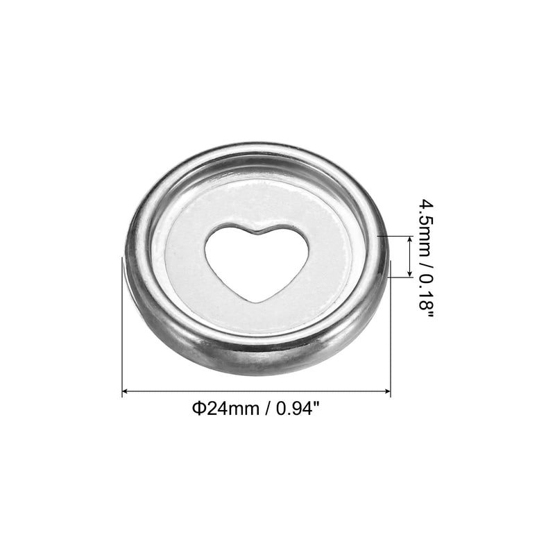PATIKIL 24mm Plastic Book Binding Discs, 22 Pack Discbound Expansion Discs Plating Heart Binder Rings for DIY Notebook Planner, Silver