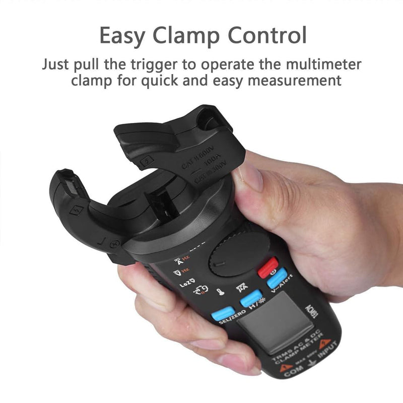 Accuracy Clamp Multimeters with Storage Bag NCV Led Light for AC/DC Current Home (ACM91 Black) ACM91 black