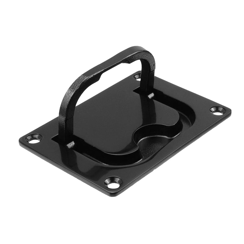 Bitray 2Pcs Recessed Flush Pull Handle 316 Stainless Steel Flush Ring Pull Handle Boat Hatch Pull Black (3.78 x 3.07inch) Black/96mm x 68mm