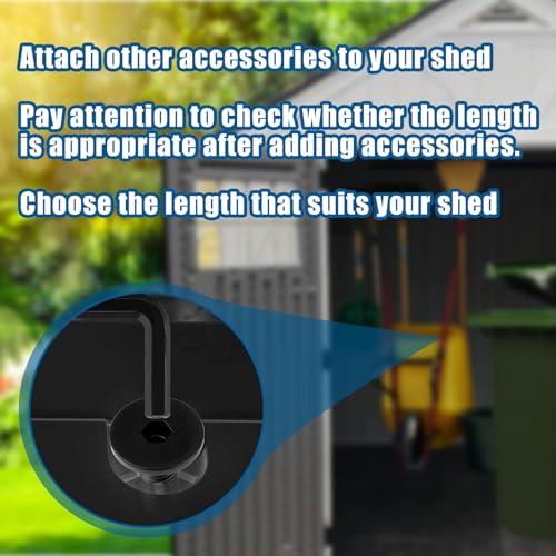 6pcs Replacement Long Bolts for Suncast Storage Sheds, Plastic Long Screws Black Storage Shed Awning Bolt Accessories with Screwdriver Compatible with Suncast Shed