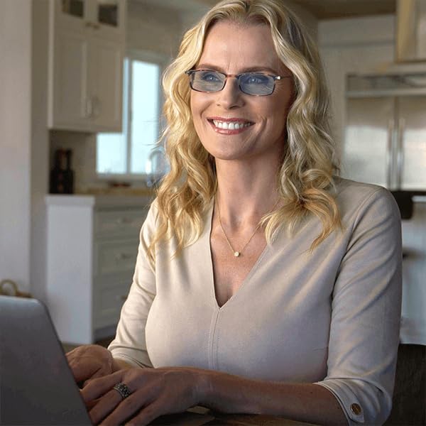 by ThinOptics Ultra-Thin Blue Light Blocking Reading Glasses with Case - Readers for Computers & Screens Rectangular / Black 1.5 x
