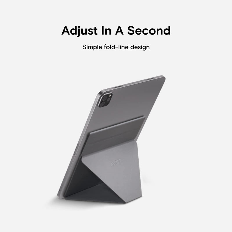 MOFT Adhesive Invisible Slim Tablet Stand, Most Adjustable, Compatible with Tablets Up to 12.9”,Gray For 9.7"-12.9" Tablets Gray