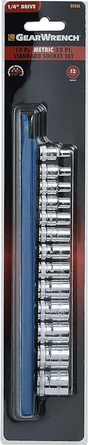GEARWRENCH 13 Pc. 1/4" Drive 12 Pt. Standard Socket Set, Metric - 80306