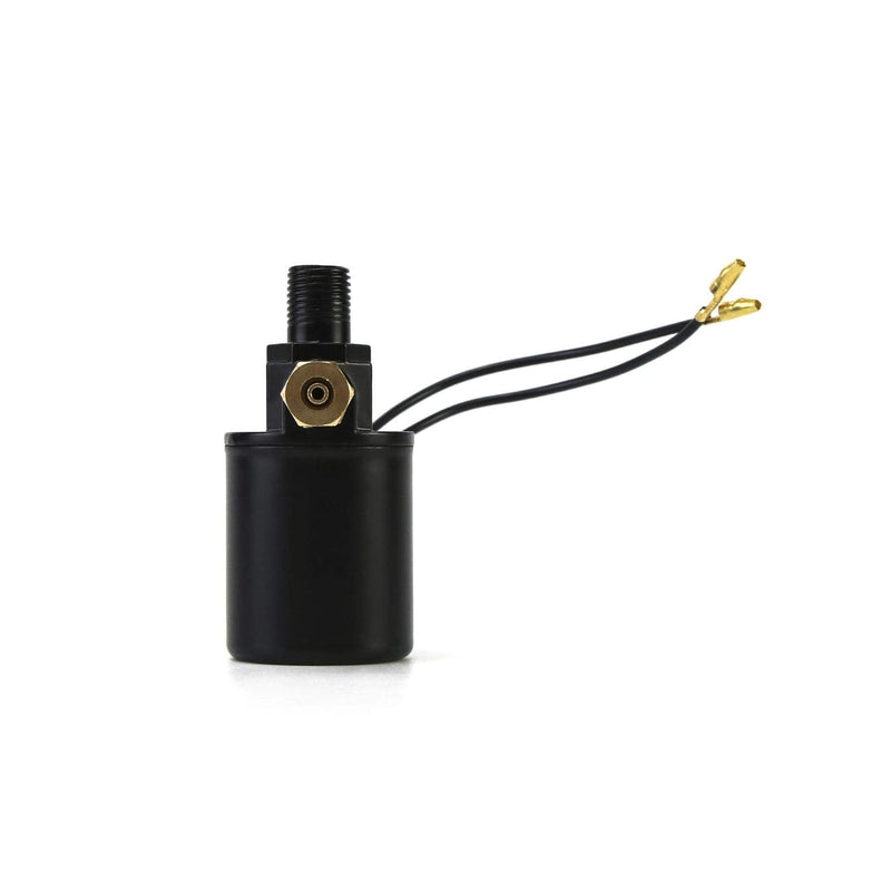 QWORK Air Horn Solenoid Valve,1/4" NPT 12V Electric Air Valve (Solenoid) for 1/4" OD Hose, Black 1/4 NPT Male-1/4 OD Hose 12V Black