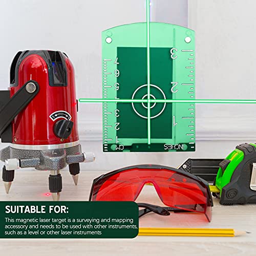 4 Pcs Laser Target Cards with Stand, Magnetic for Green Red Laser Level