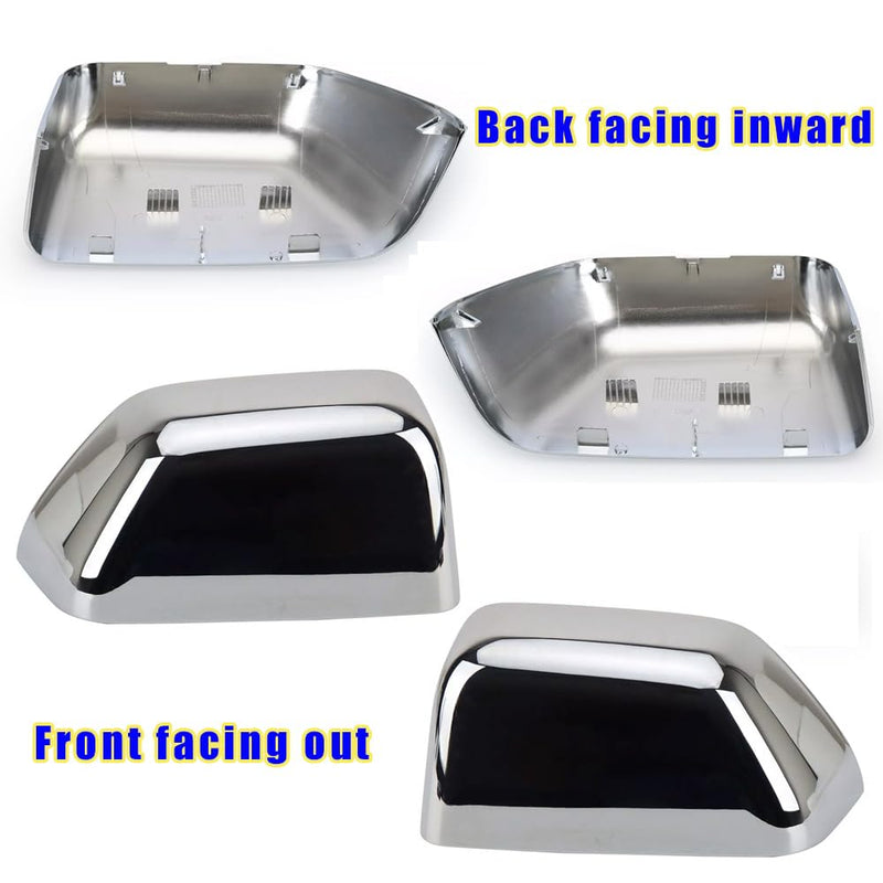 Chrome Exterior Door Top Half Tow Mirror Cap Cover for Ford Super Duty 2017-2025 F250 F350 2017-2022 F450 F550 Snap-on Towing Accessories (Chrome)