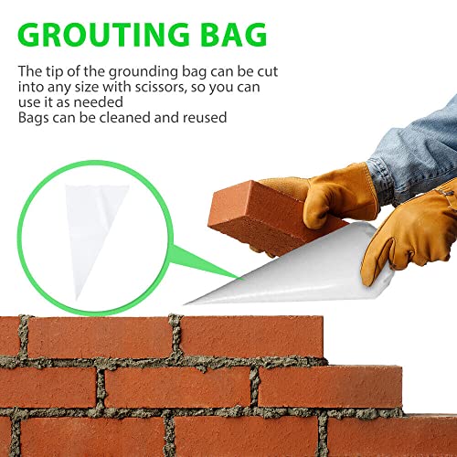Disposable Grout Bags - Premium Quality - Heavy Duty - Professional Grade - 25 pcs 12" x 24" Clear 2.9mil MDPE - The Strongest Disposable Grouting Bags