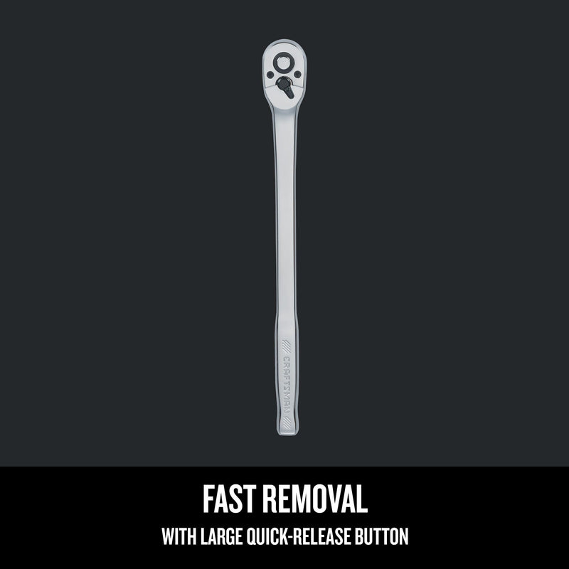 Craftsman Ratchet, Pear Head Long Handle, SAE, 72-Tooth, 3/8-Inch (CMMT99427)