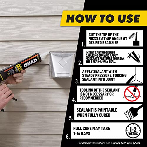 OSI Quad Window, Door and Siding Sealant Gray 517, 10 fl oz, Cartridge Light Gray