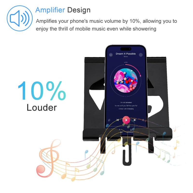 IFCASE Aluminum Universal Wall Mount Holder for iPad Air/Mini/Pro, Galaxy Tab, Android Tablets, Cell Phones, eReader with Amplifier Design (Black) Black
