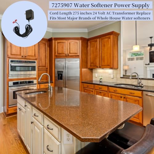 Water Softener Power Supply，cord length 275 inches 24 Volt AC Transformer replace 7275907 Fits Most Major Brands of Whole House Water softe