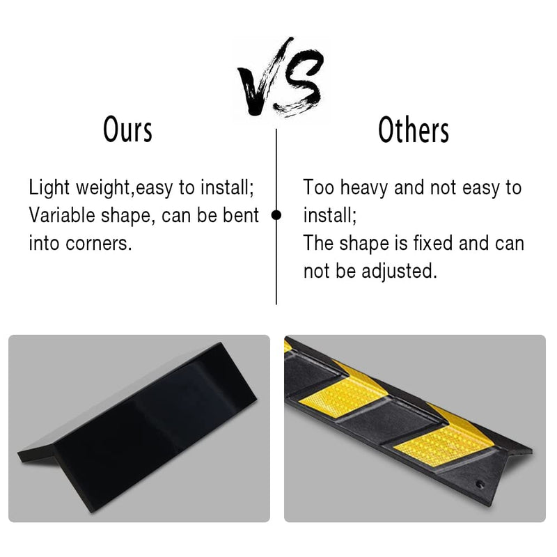 GUEQUITLEX Garage Wall Guards Foam Car Door Protector Wall Bumper Guard - 2 Pack, Corner, Black, Plastic with PP film surface, Foam, Polypropylene (PP)