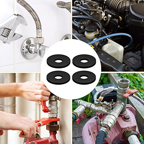 80pcs M8 x 25mm Flat Rubber Washers, Plumbing Gasket Kit Hose Gasket Set Heavy Duty Abrasion Resistant Rubber for Faucet Repair Household Appliances Vibration Suppression (1in)