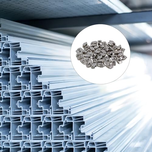 20 Series T Nuts Aluminum Slot Carbon Steel T Slot Nut Hammer Head Fastener Nut with M4 Thread European Standard Silver Pack of 50