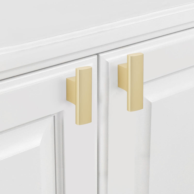 10 Pack Kitchen Cabinet Knobs Brushed Gold Cabinet Knobs Drawer Knobs Solid Kitchen Hardware Single Hole Knob 10
