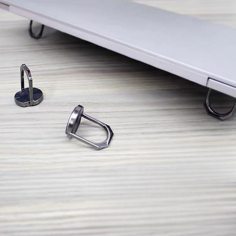 Laptop Invisible Metal Bracket Holder 2pcs Foldable Adjustable Portable Heat Dissipation Stand for Desk Work and Travel, Black, 2pcs