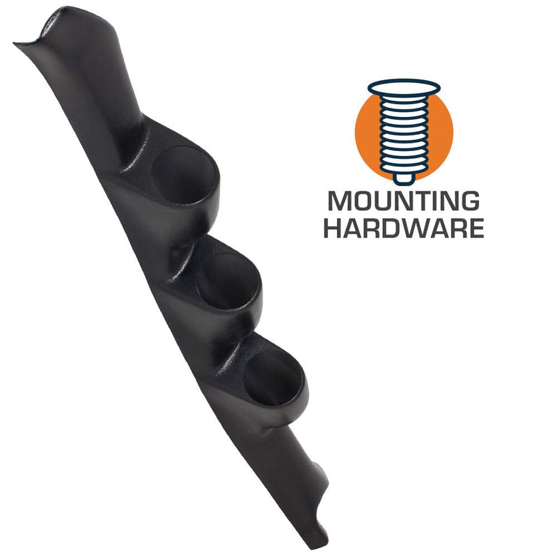 GlowShift Black Triple Pillar Gauge Pod Compatible with Chevrolet Chevy C/K 2500 3500 1995-1998 - ABS Plastic - Mounts (3) 2-1/16" (52mm) Gauges to Truck's A-Pillar