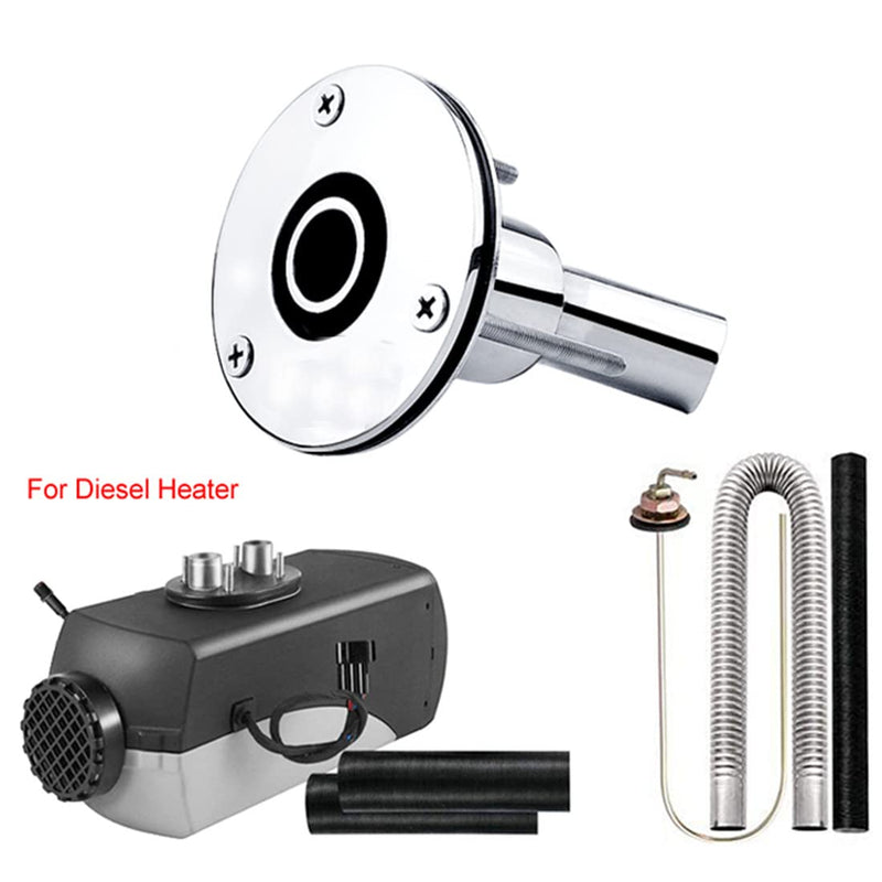 Stainless Steel 316 Thru Hull Exhaust Skin Fitting Tube Pipe Socket Hardware Parts of Air Diesel Heater for Boat Marine Car Truck 22mm-curved
