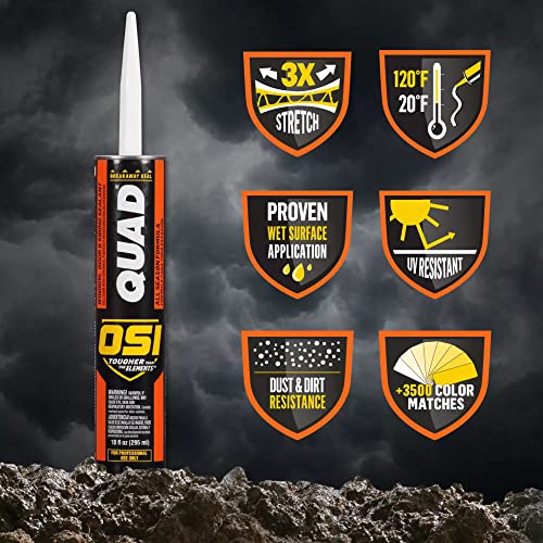 OSI Quad Window, Door and Siding Sealant Gray 517, 10 fl oz, Cartridge Light Gray