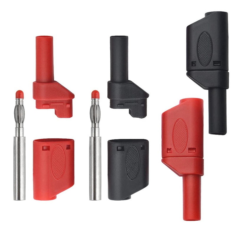 WMYCONGCONG 18 Pcs 4mm Stackable Shrouded Banana Plugs Safety Fully Insulated Banana Jack Adapters, 4mm Female Banana Plug Jack Socket Solder DIY Cable Connectors Adapters