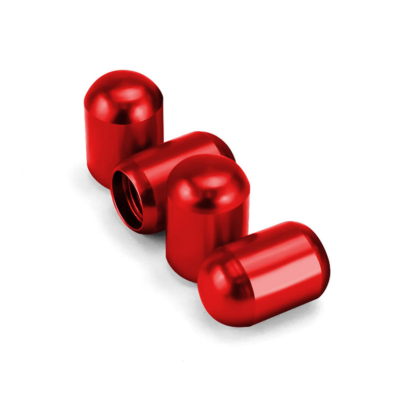 JUSTTOP 4PCS Car Tire Valve Stem Caps, Air Caps Cover, Universal for Cars, SUVs, Bike, Trucks and Motorcycles, Car Wheel & Tire Exterior Accessories-Red red